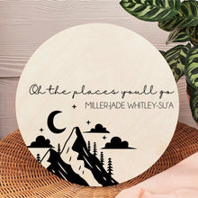 Load image into Gallery viewer, Round Name Plaque - Oh the places youll go