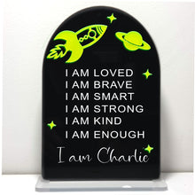 Load image into Gallery viewer, Affirmation Plaque - Outer Space Neon acrylic
