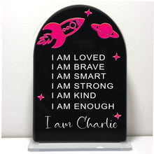 Load image into Gallery viewer, Affirmation Plaque - Outer Space Neon acrylic
