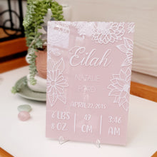 Load image into Gallery viewer, Personalised Birth Announcement Floral
