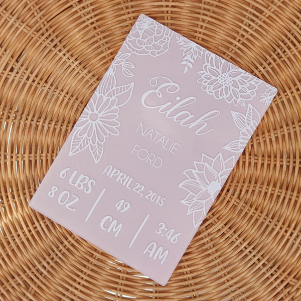 Personalised Birth Announcement Floral