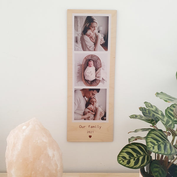 Rectangular Photo Wall Hanging - Add your own photos + text
