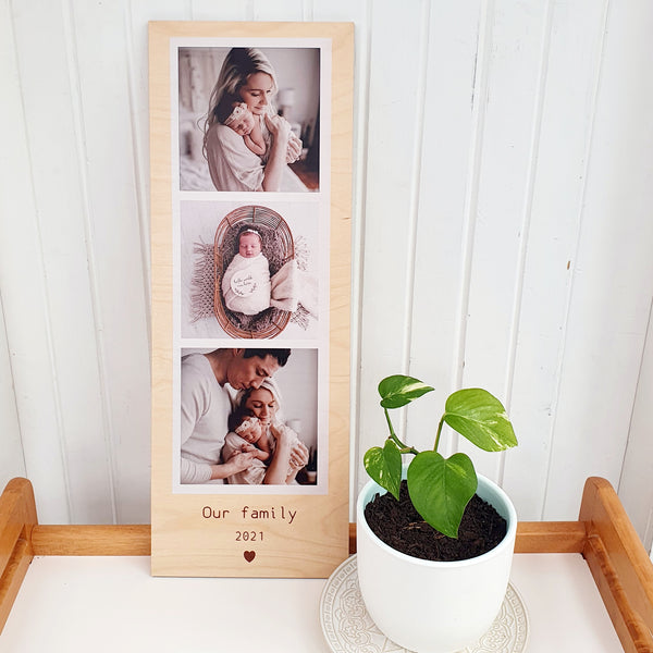 Rectangular Photo Wall Hanging - Add your own photos + text