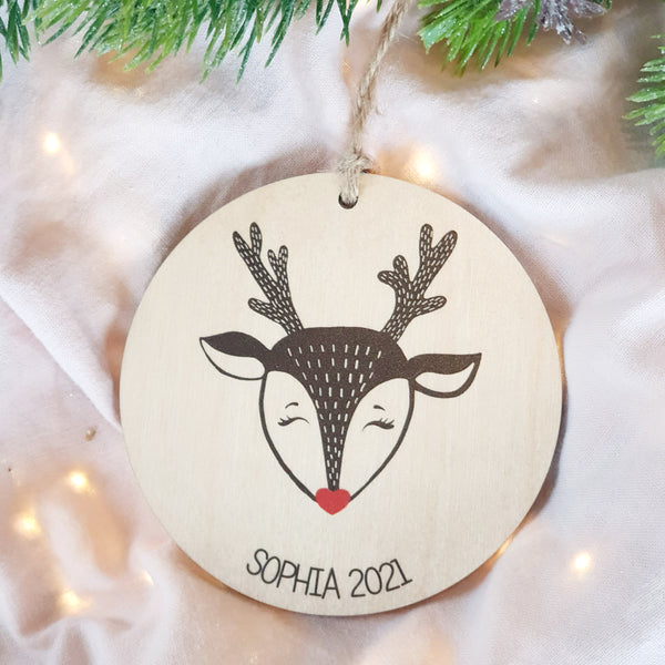 Reindeer Decoration Wooden - Add your own text