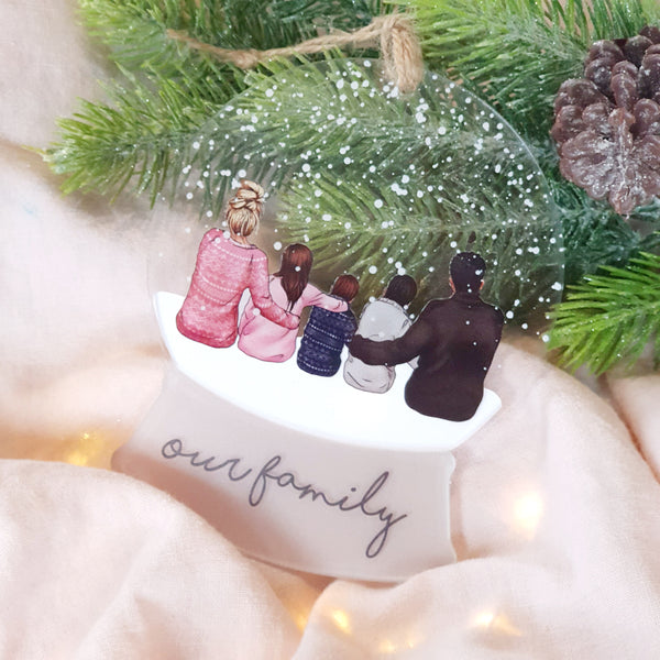 Snow Globe Decoration - Family Portrait + add your own text *LIMITED AVAILABILITY EACH MONTH* OUT OF STOCK