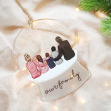 Load image into Gallery viewer, Snow Globe Decoration - Family Portrait + add your own text *LIMITED AVAILABILITY EACH MONTH* OUT OF STOCK

