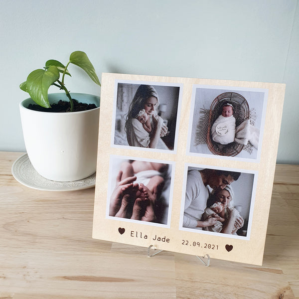 Square Photo Wall Hanging - Add your own photos + text