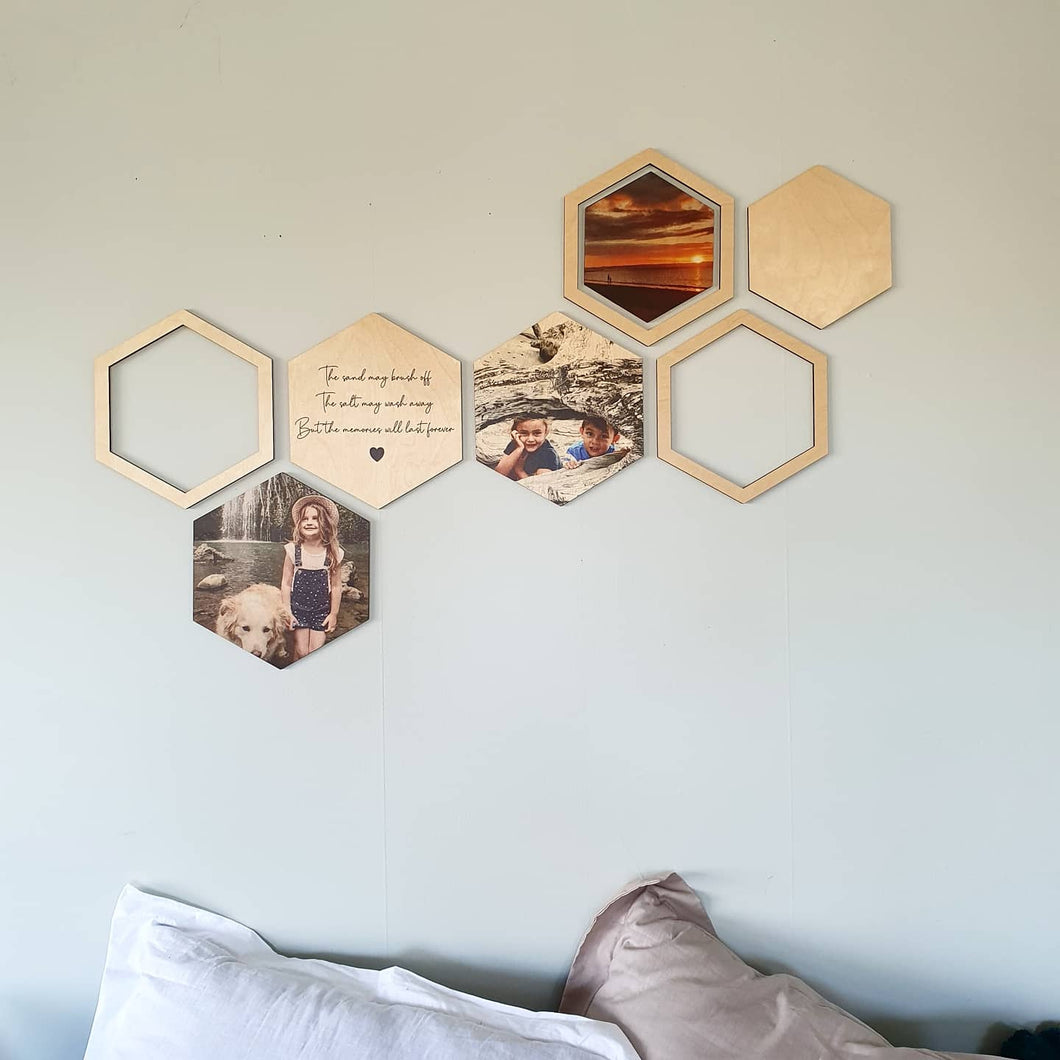 🐝 Honeycomb Wall Decor Set - Add your own photos/text