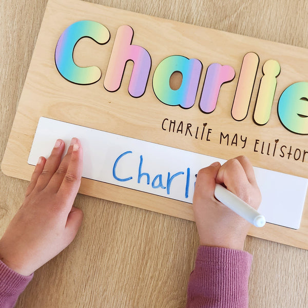 Personalised Name Puzzle + Learn to write your own name - add an etched name or message