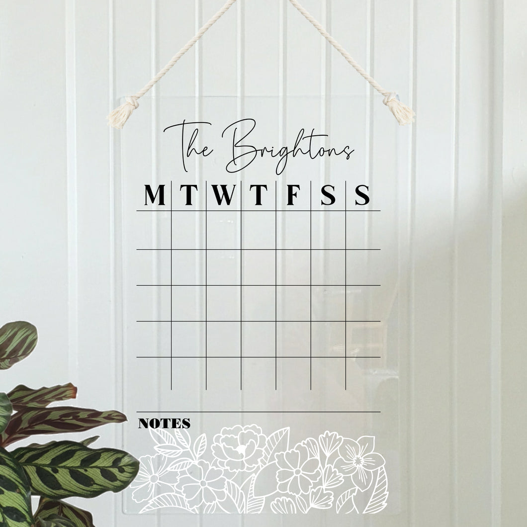 Wall Planner Layout 5 - Line Flowers