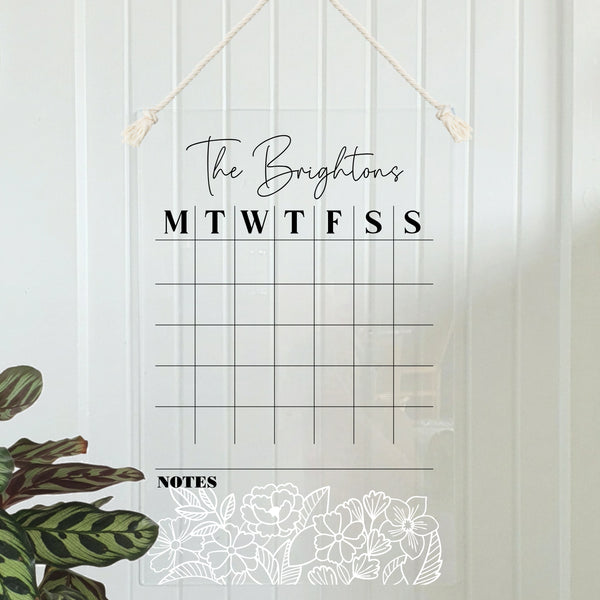 Wall Planner Layout 5 - Line Flowers