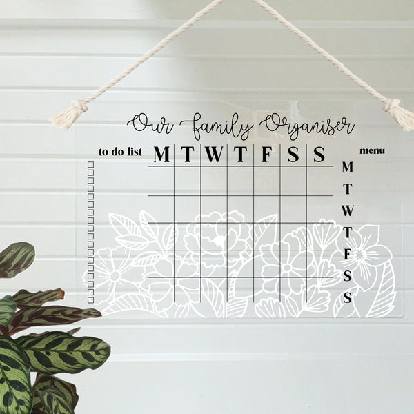Wall Planner Layout 8 - Line Flowers