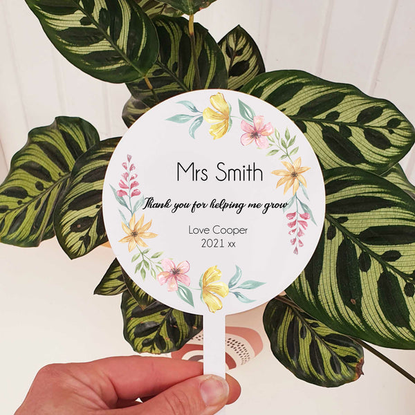 Personalised Plant Stake - Floral Wreath Designs