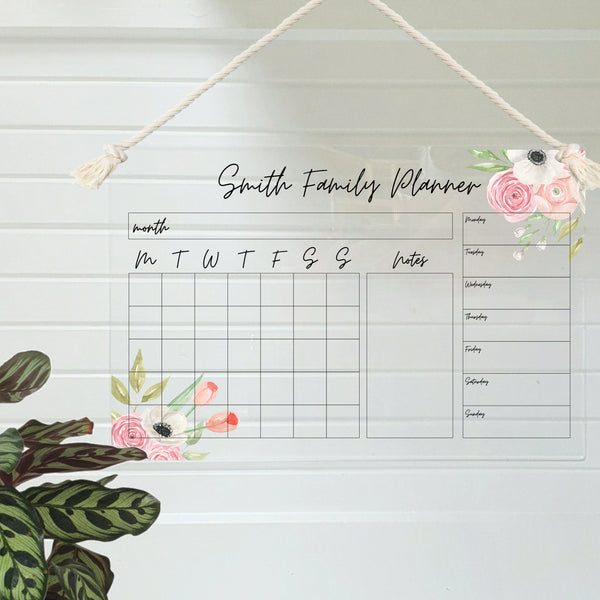Wall Planner Layout 4 - Peony Bouquet