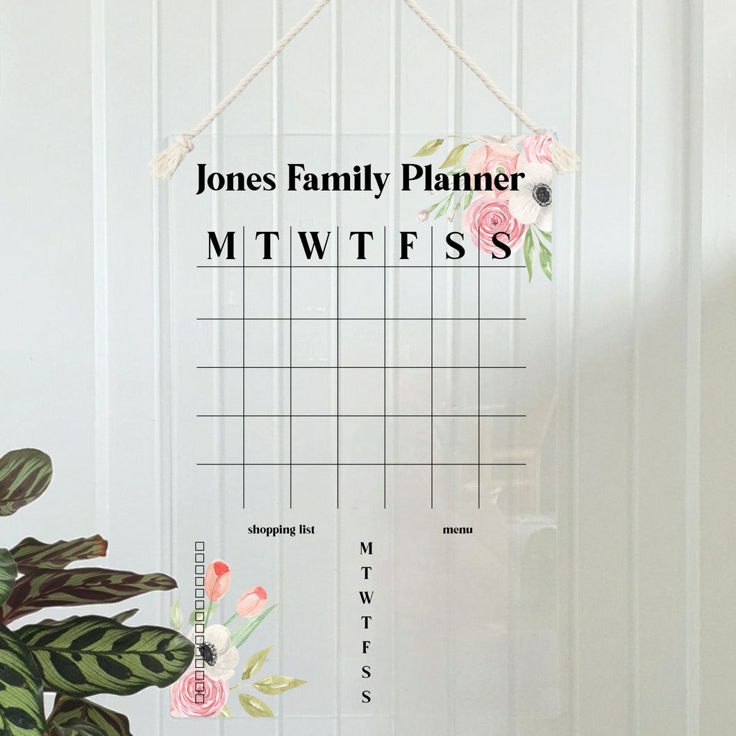Wall Planner Layout 7 - Peony Bouquet