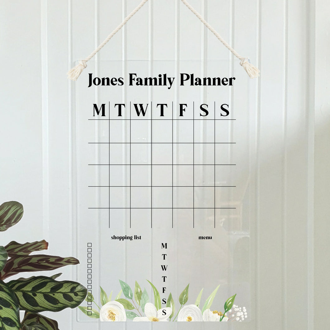 Wall Planner Layout 7 - White Florals