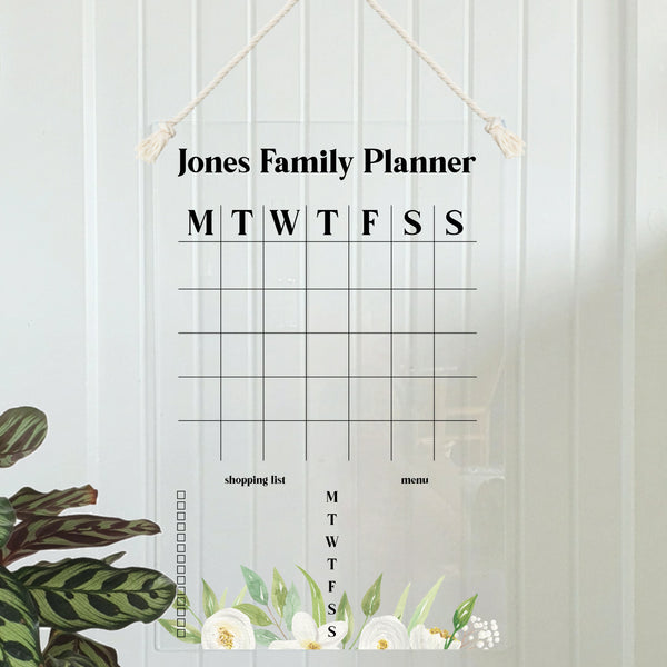 Wall Planner Layout 7 - White Florals