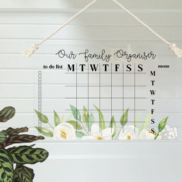 Wall Planner Layout 8 - White Florals