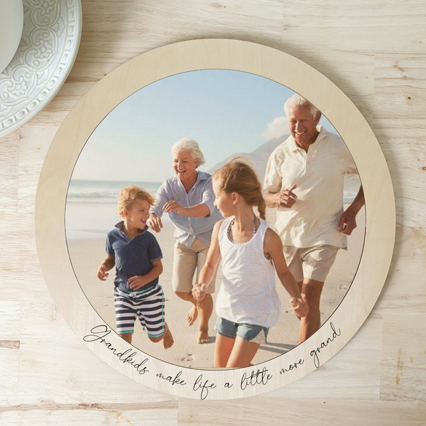Round Wall Photo Plaque – Add your own photo + text